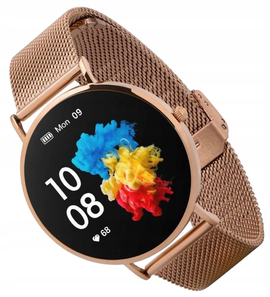 Zegarek damski smartwatch na bransolecie mesh Garett Verona Rose Gold