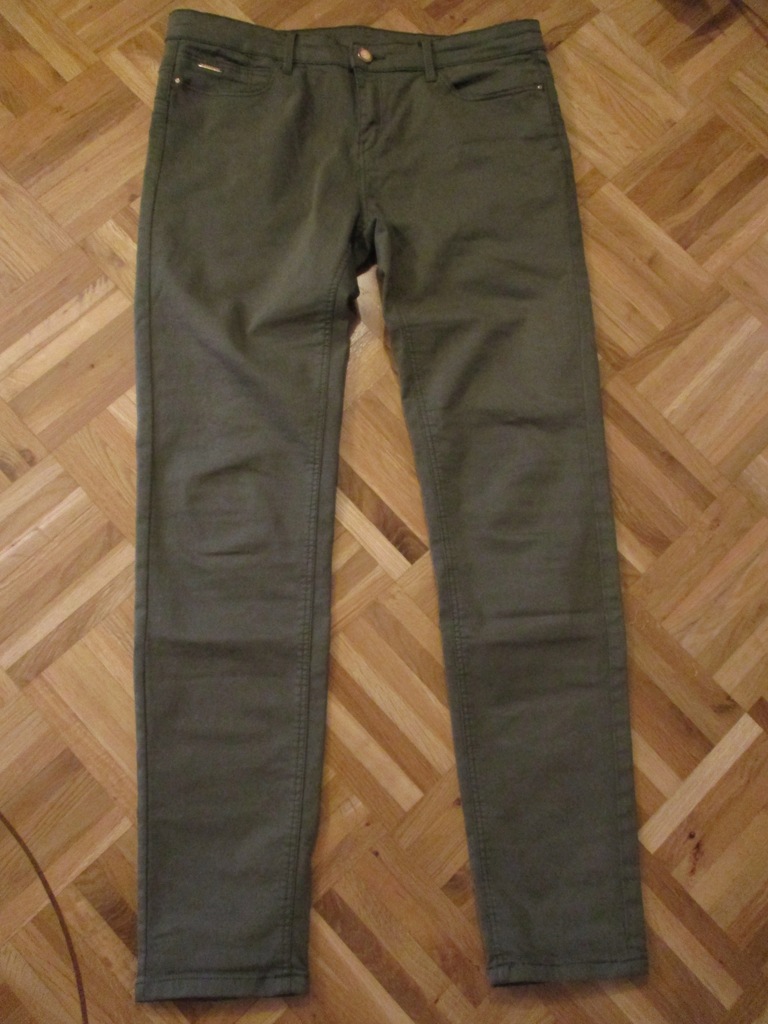 "Stradivarius" SPODNIE KHAKI DŻINS r. 40