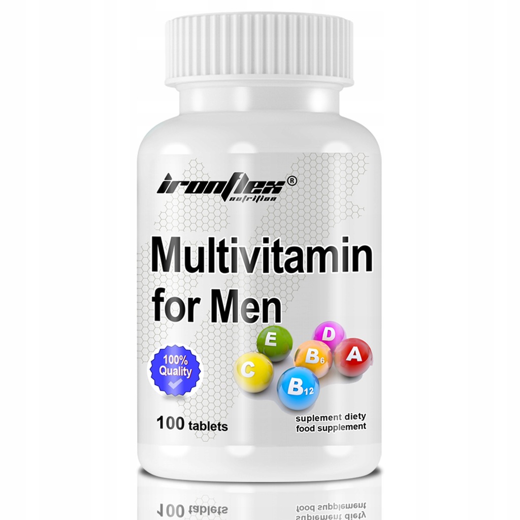 Multiwitamina Dla Mężczyzn 100tabs ODPORNOŚĆ ZDROWIE TESTOSTERON IronFlex