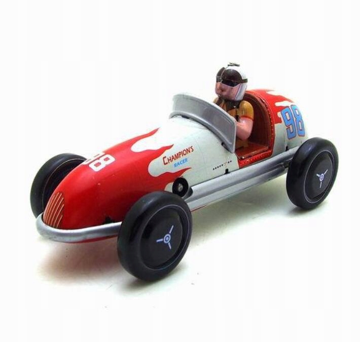 Vintage Clockwork Wind Up Retro Racing Toys