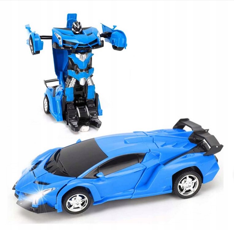 AUTO ROBOT SAMOCHÓD ZDALNIE STEROWANY TRANSFORMERS 2W1 PILOT RC niebieski