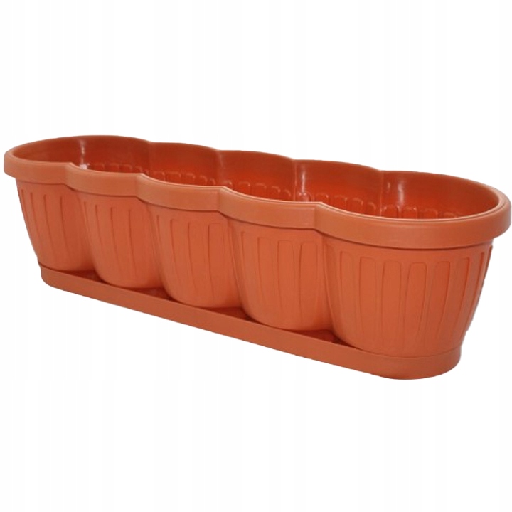 SKRZYNKA BALKONOWA 60 x 19,5 CM TWORZYWO SZTUCZNE DONICZKA ODCIEŃ BRĄZU