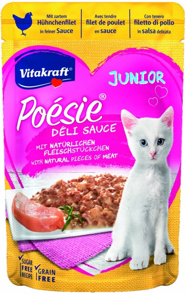VITAKRAFT POESIE DELI SAUCE JUNIOR kurczak saszetk