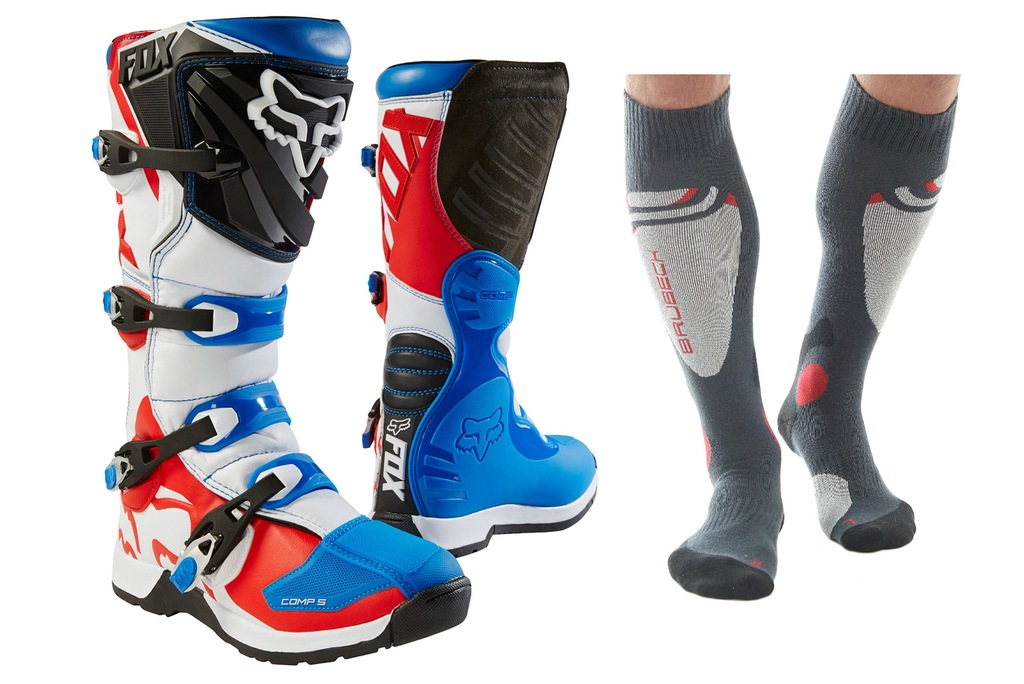 Fox comp 5 boots red and blue sale