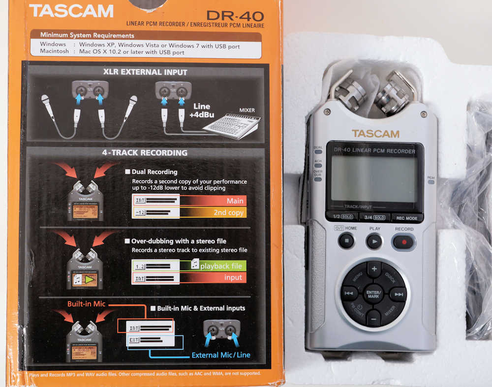 Tascam DR-40 rejestrator plików WAV/MP3