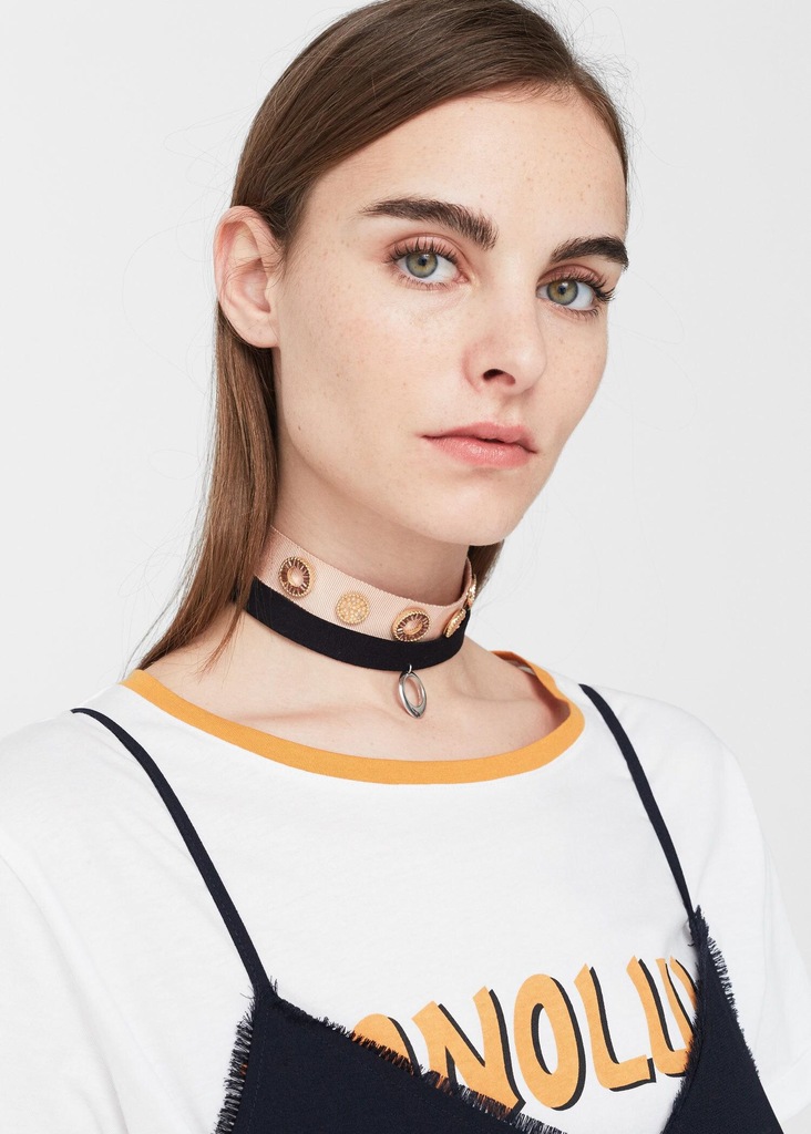 MANGO ZWT ZESTAW 2 NASZYJNIKÓW CHOKER R.