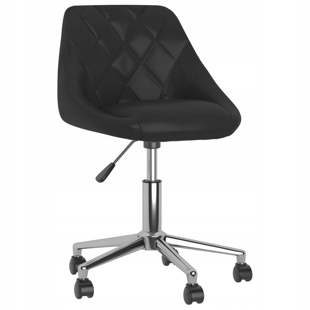Lumarko Obrotowe krzesło biurowe, czarne, ekoskóra