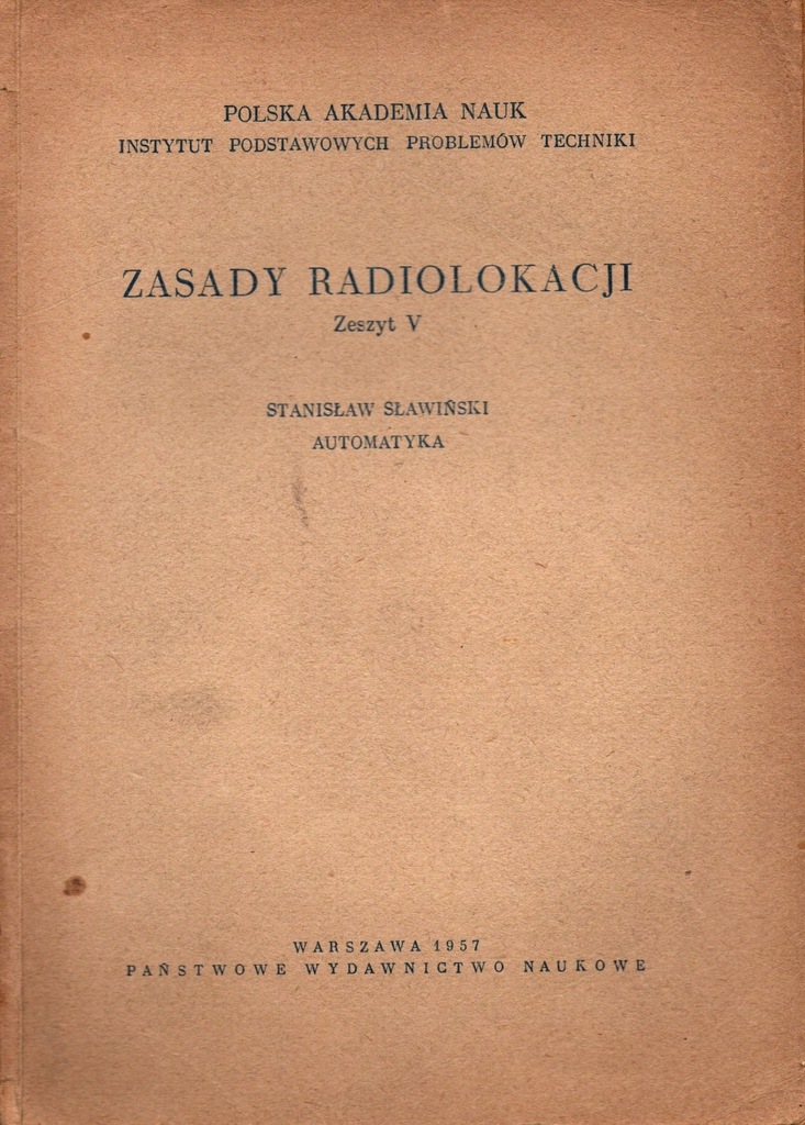 Zasady radiolokacji Zeszyt V - S. Sławiński