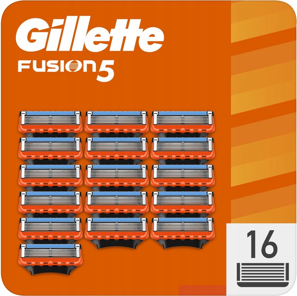 NOWE W OPAKOWANIU ZASTĘPCZYM Gillette Fusion5 wkłady do maszynki 16 sztuk