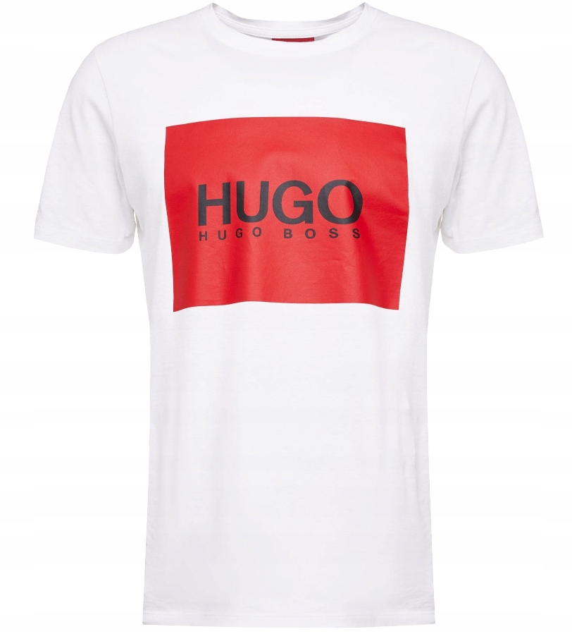 HUGO BOSS _ Biały Tshirt Logo Kwadrat _ S/M