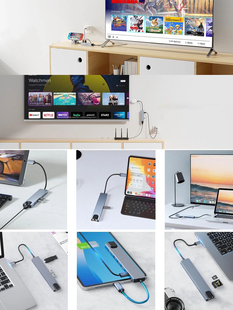 Купить АДАПТЕР КОНЦЕНТР 9-в-1 USB-C HDMI 4K LAN MACBOOK PRO AIR: отзывы, фото, характеристики в интерне-магазине Aredi.ru