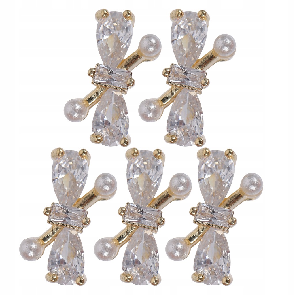 5 SZTUK Nail Art Studs Bow Naklejki Nail Bowknot