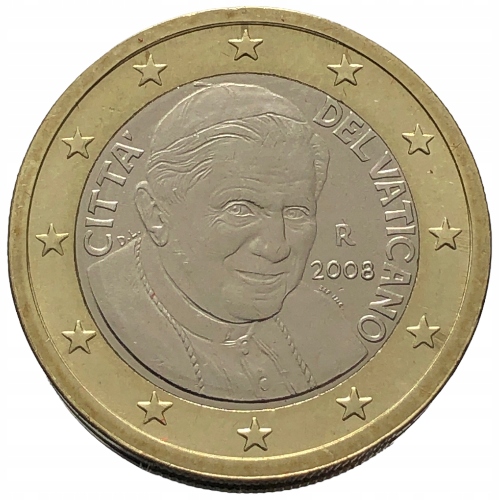 55067. Watykan, Benedykt XVI, 1 euro 2008 r.