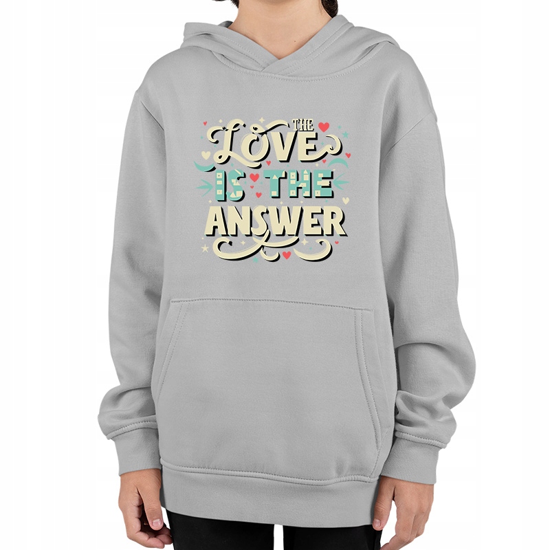 bluza z kapturem walentynki Walentynkowy Przekaz Love is the answer