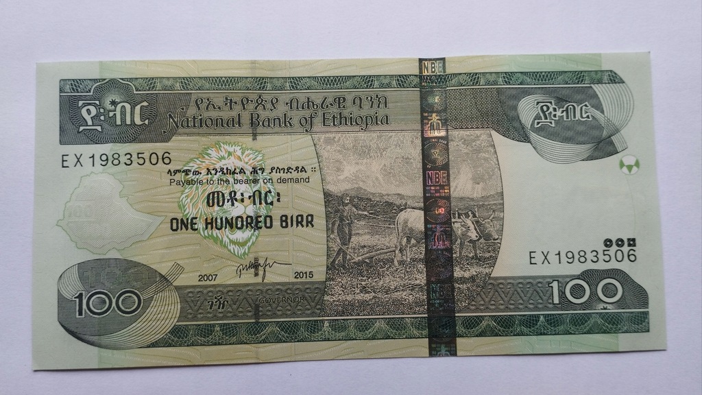 100 birr Etiopia 2015 UNC