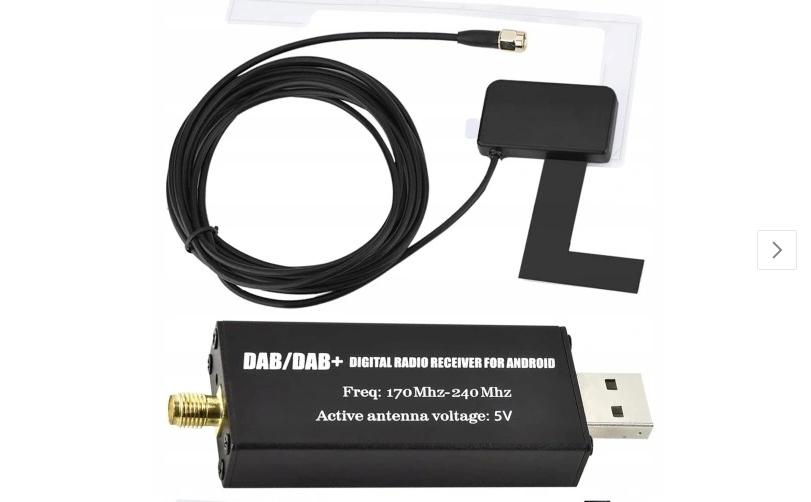 Tuner DAB+ Adapter Do Radia USB Android Cyfrowy Odbiornik