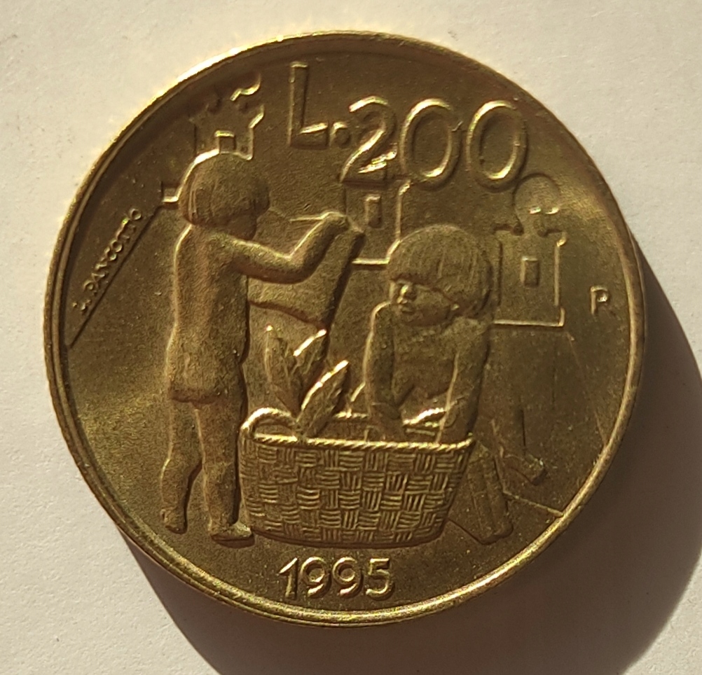 moneta San Marino 200 lir 1995