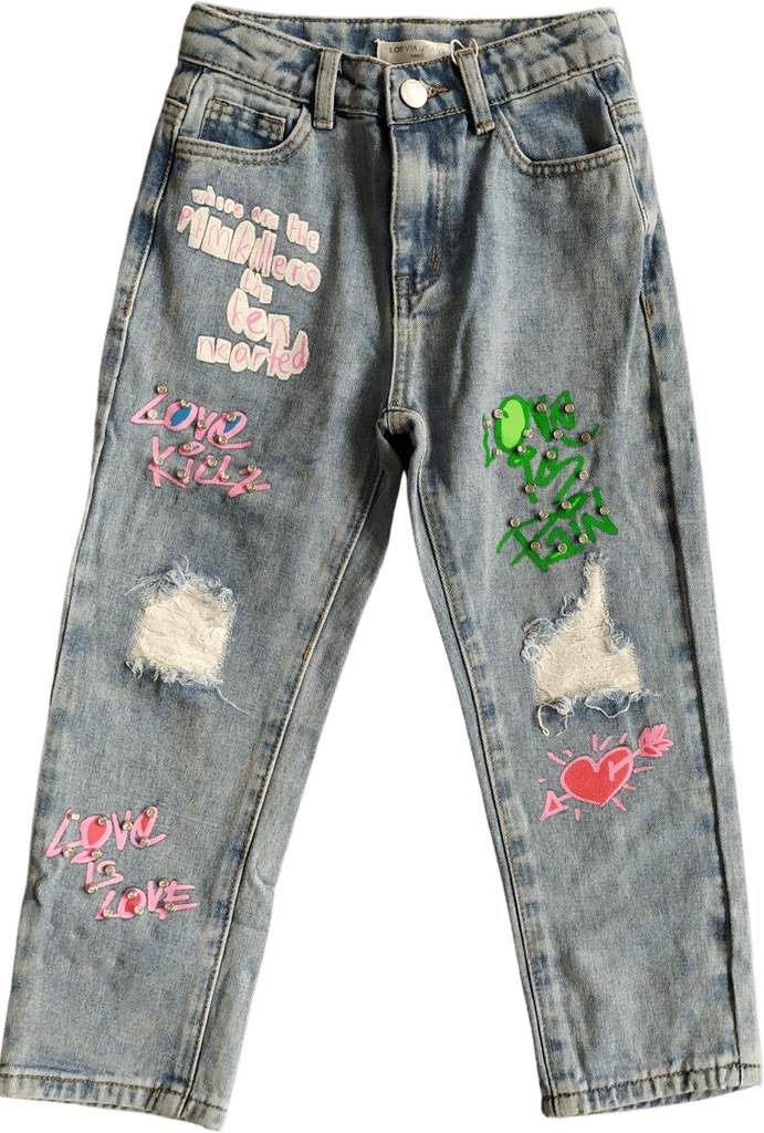 Spodnie BOYFRIED Jeans + nadruki 104/110