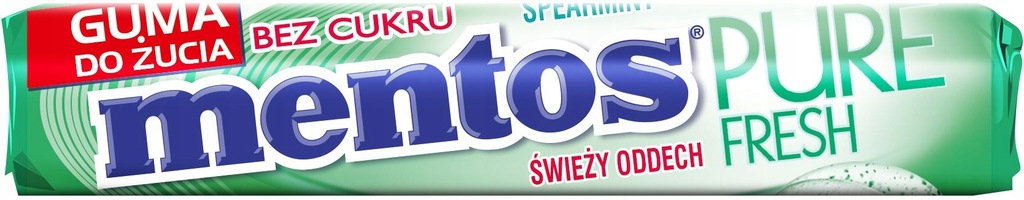 Mentos Pure Fresh guma do żucia Spearmint 15,5g - świeży oddech na dłużej