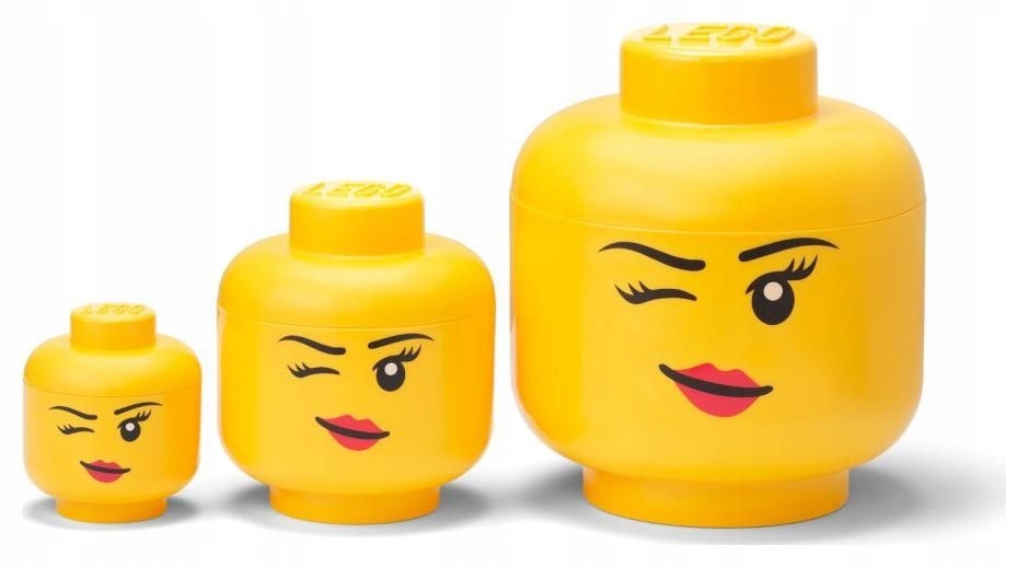Lego Głowa Winky Oczko - nowy zestaw 3 sztuk; XS-S-L: mini, mała, duża