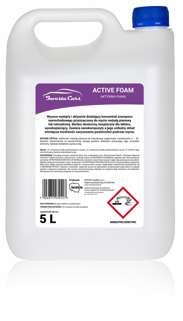 InvestaCars ACTIVE FOAM Aktywna Piana 5l