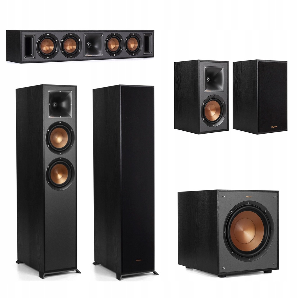 KLIPSCH R-620F R-51M R-34C R-100SW Zestaw 5.1