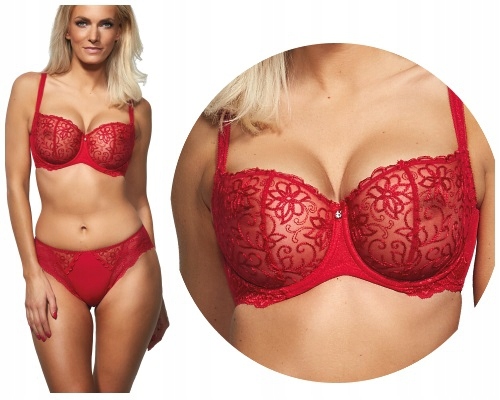 70E KrisLine Venus red biustonosz half-cup soft