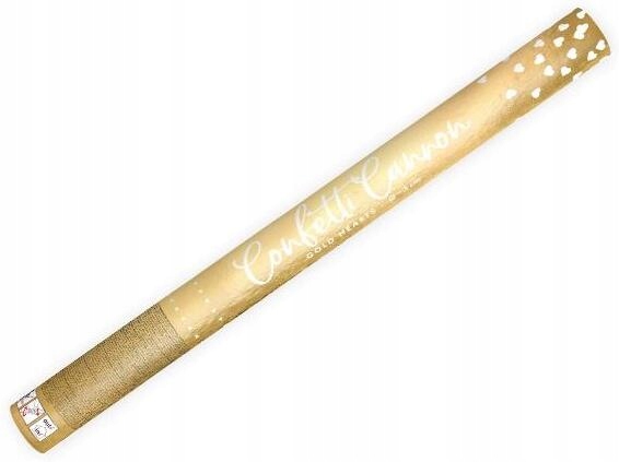 Tuba konfetti Złote serca 60cm
