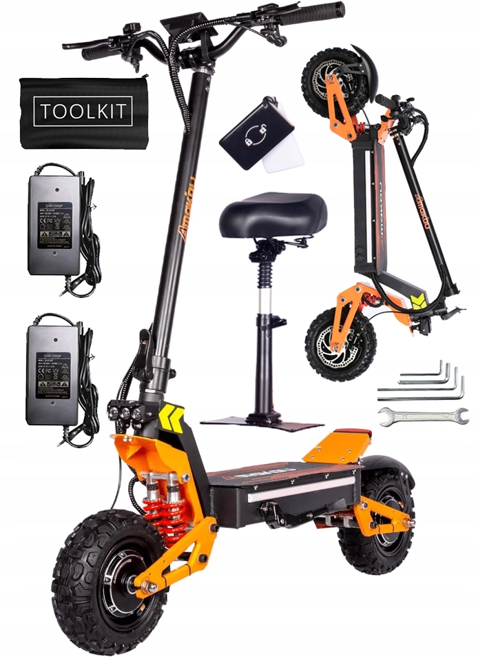 Pojazdy elektryczny TOURSOR X5 składany 1200W 48V 18Ah 40KM/H 80KM 11"Opony