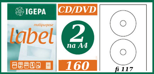 Купить Самоклеящиеся этикетки Наклейки CD DVD - 160 Igepa: отзывы, фото, характеристики в интерне-магазине Aredi.ru