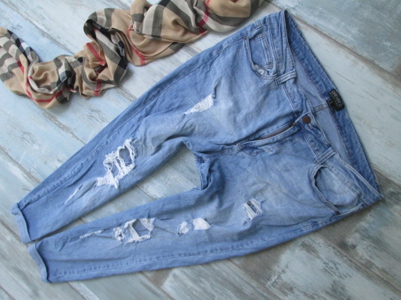 FOREVER__WYSOKIE spodnie rurki jeans___52