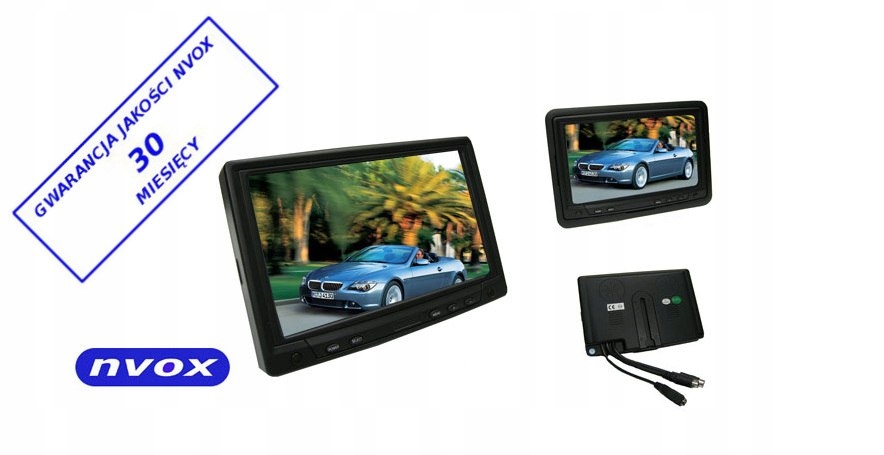Monitor samochodowy lub wolnostojący LCD 7cali cal