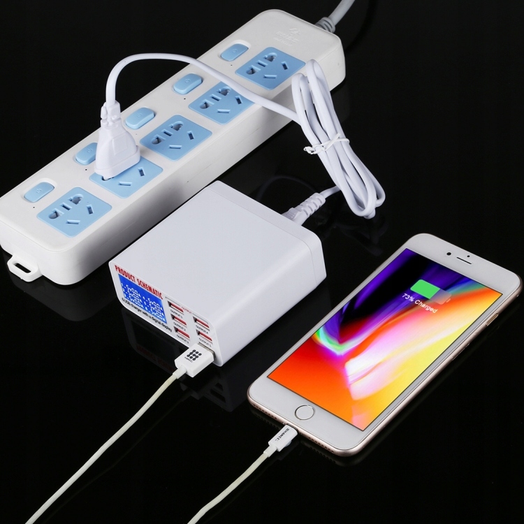Szybka ładowarka 40W QC 3.0 6 portów USB LED 8359799338 Szybka ładowarka 40W QC 3.0 6 portów USB LED 8359799338