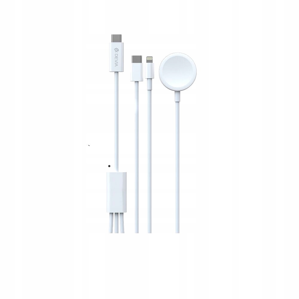 KABEL 3w1 USB TYP-C Lightning Indukcja do Apple Watch PRZEWÓD 1.2m