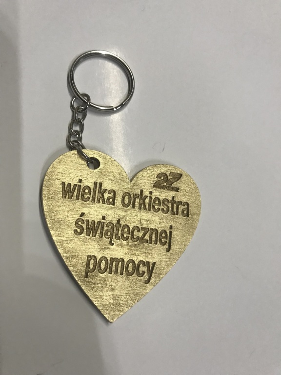 Serduszko złote WOŚP grawer