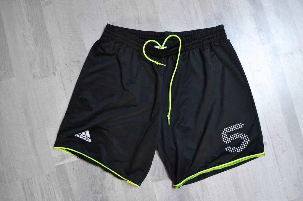 Spodenki męskie Adidas czarne sportowe Neon L