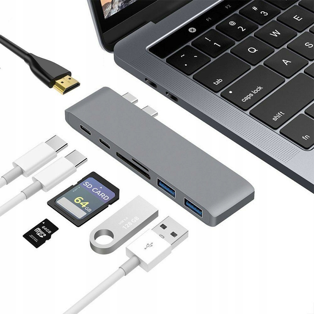 Купить Адаптер HUB 7in1 USB-C HDMI SD Macbook Pro / Air: отзывы, фото, характеристики в интерне-магазине Aredi.ru