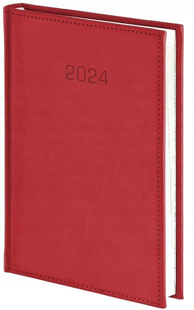 Kalendarz 2024 B5 Tygodniowy Vivella Czerwony.