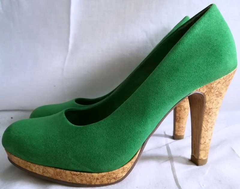 MARCO TOZZI 37 damskie czółenka buty zielone