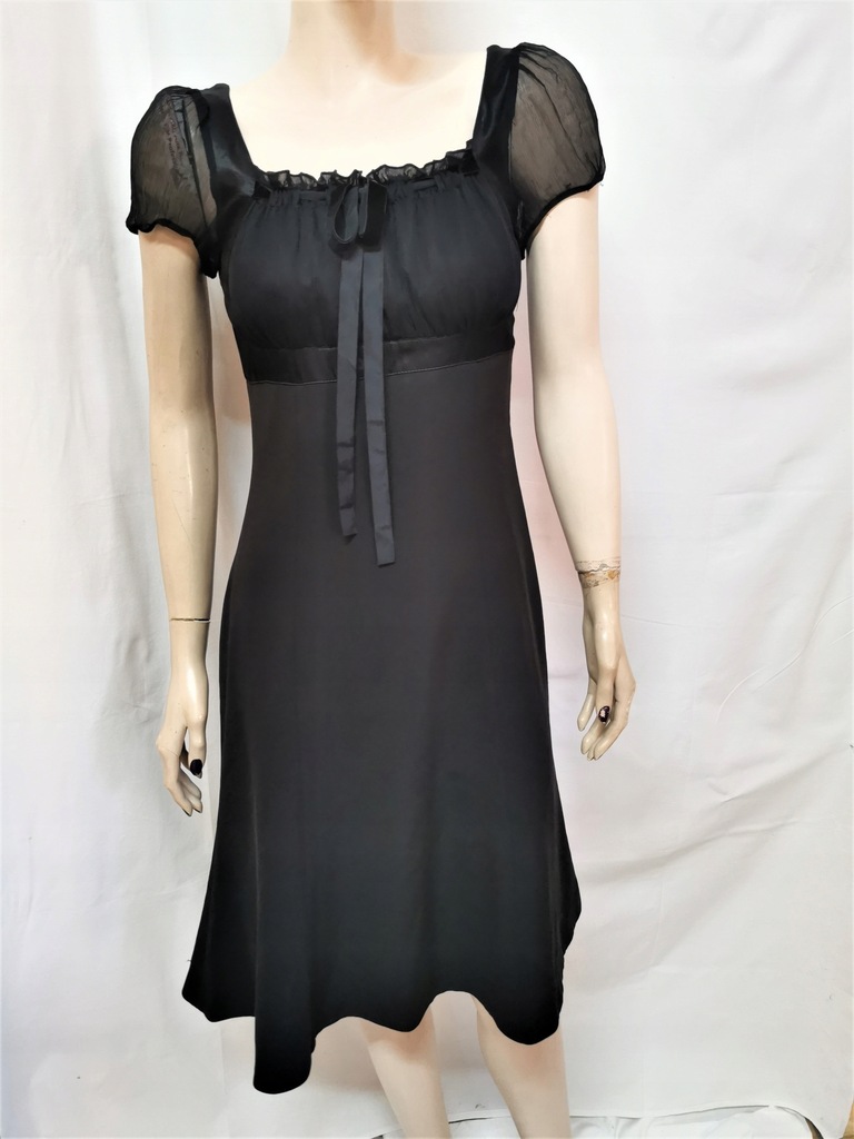 SOLAR czarna sukienka rozmiar S/36 rozkloszowana