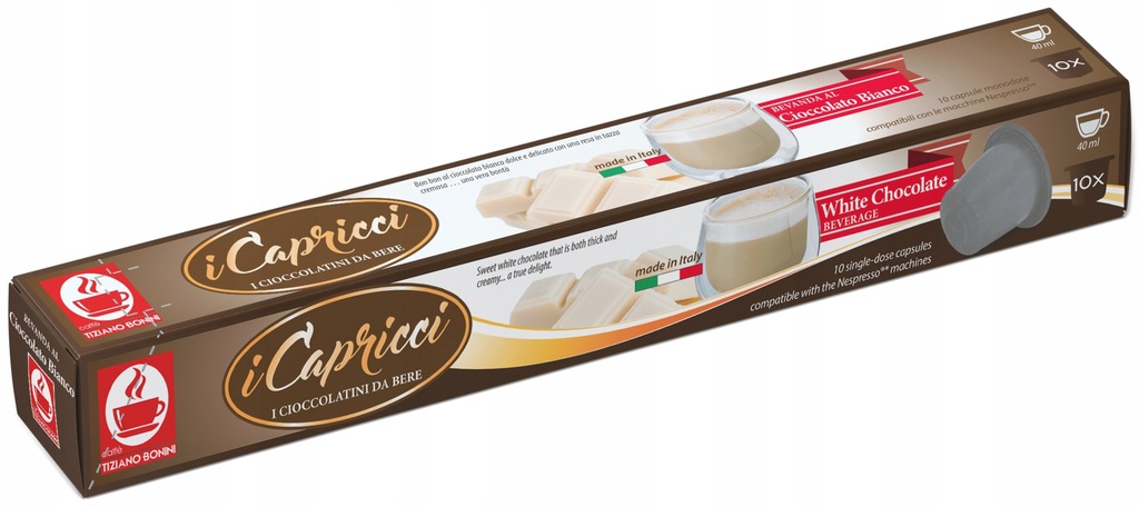 Kapsułki NESPRESSO BONINI BIAŁA CZEKOLADA 10 szt