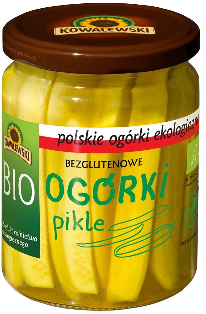 OGÓRKI PIKLE OBRANE KROJONE BEZGLUTENOWE BIO 540 m