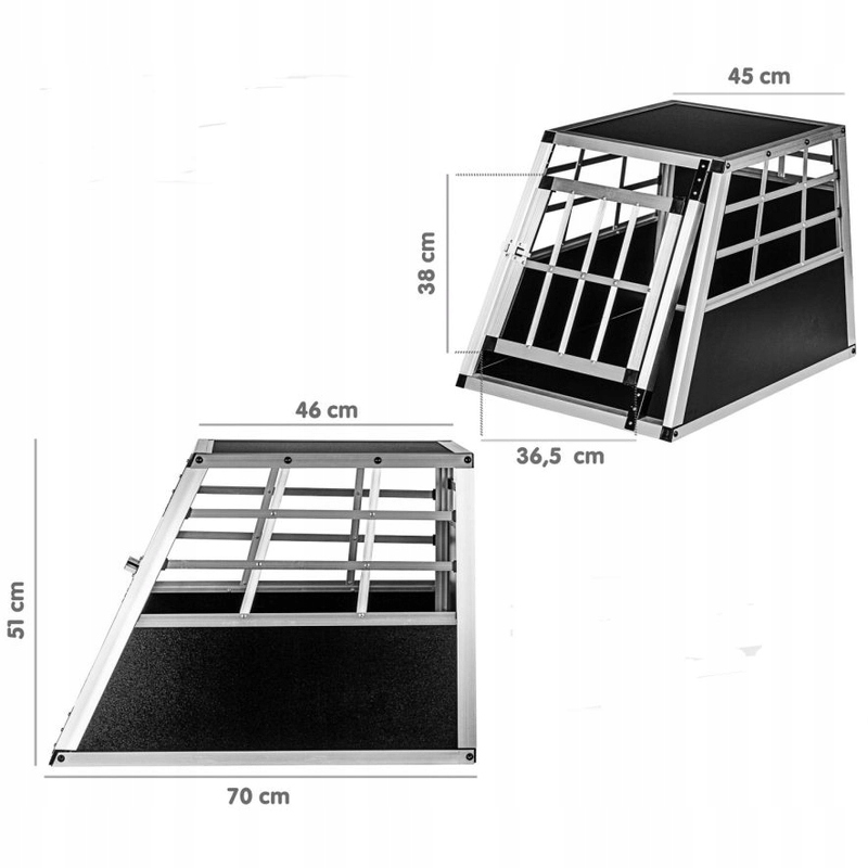 Skrzynia transportowa aluminiowa dla psów,