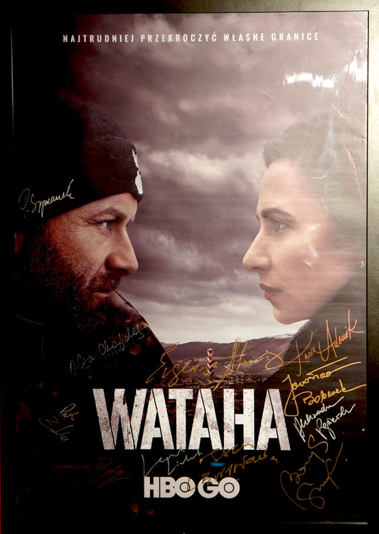 Plakat 3 sezonu „Watahy” z podpisami