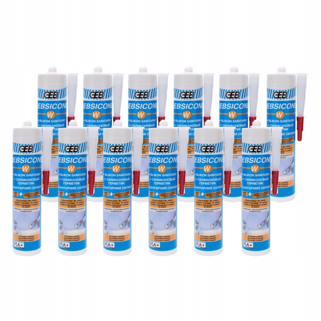 12 x Silikon Biały 310 ml Grzybobójczy Sanitarny GEB 593300