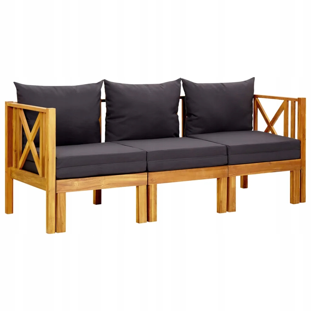 3-osobowa ławka ogrodowa z poduszkami, 179 cm, dre