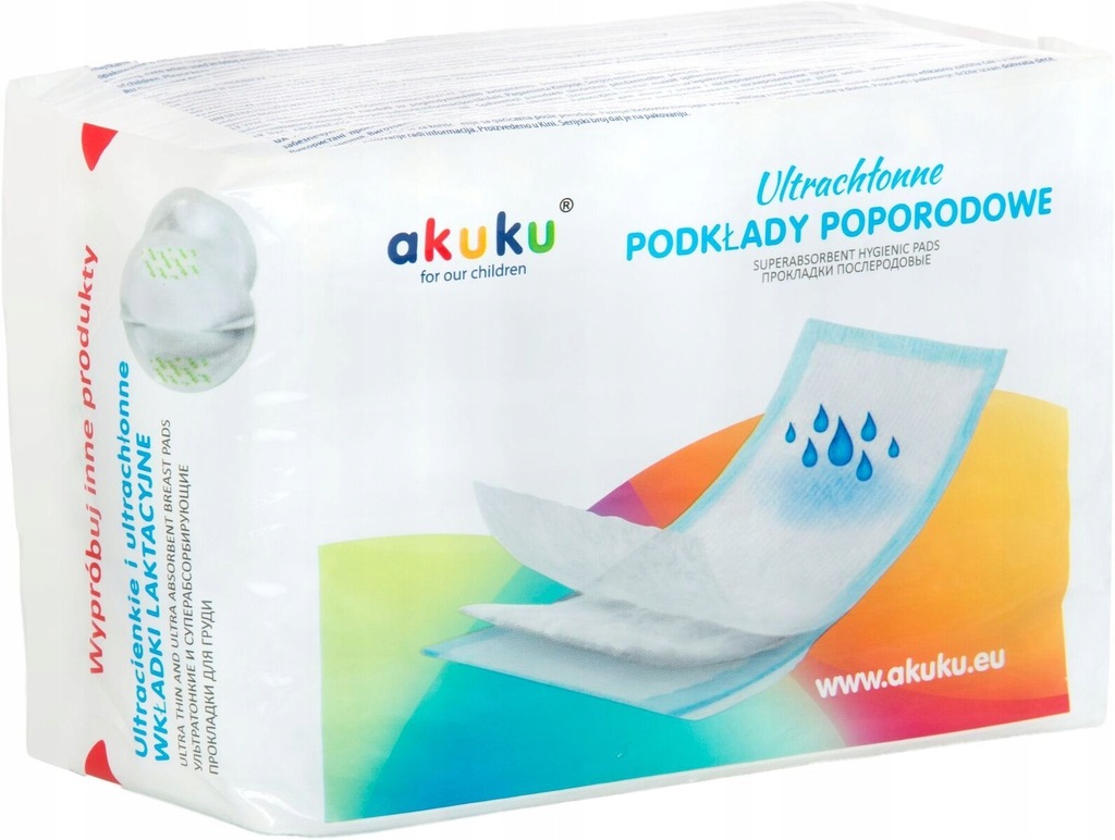 AKUKU PODKŁADY POPORODOWE PODPASKI 10szt 0369