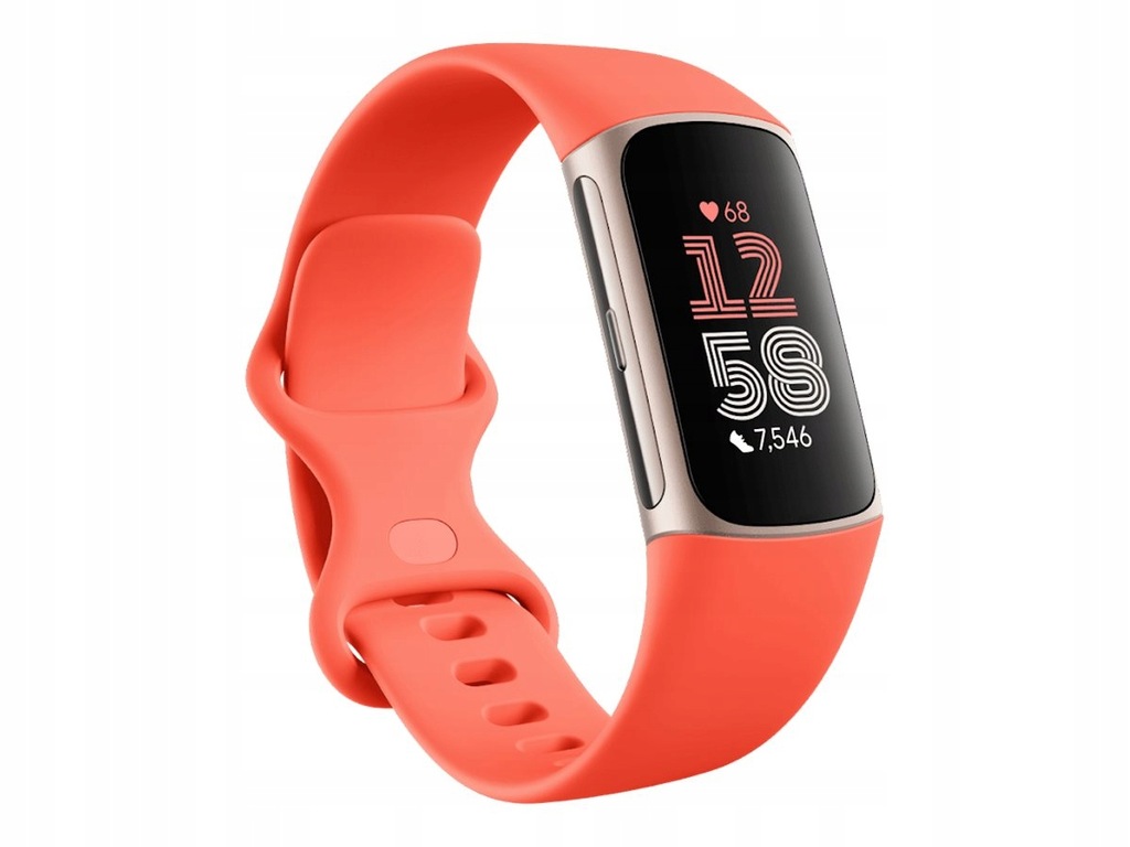 Charge 6 | Fitness tracker | NFC | Band - Coral; Case - Champagne Gold Alum