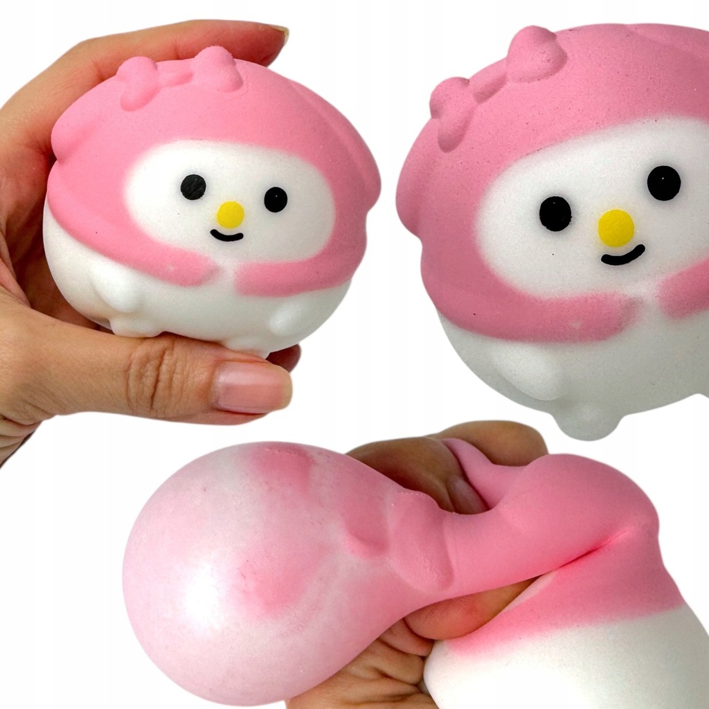Gniotek KULA SENSORYCZNA z PIANKOLINĄ Kawaii Squishy KOTEK KRÓLIK IS ADHD