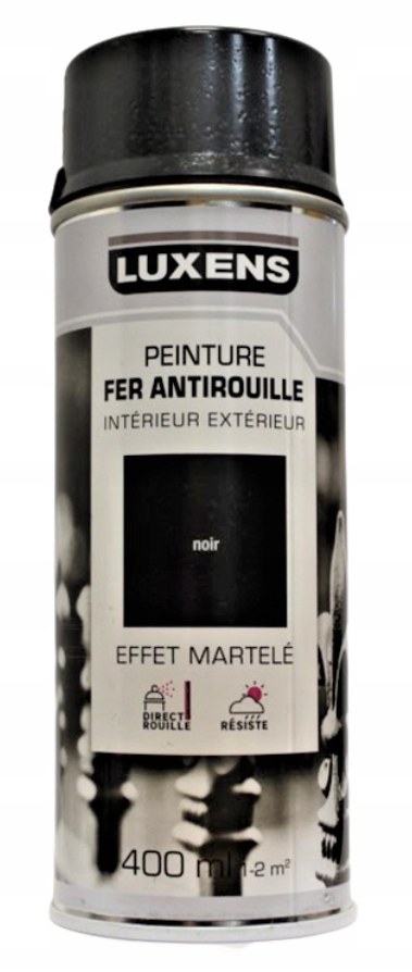 Peinture aérosol Fer antirouille LUXENS noir martelé 400 ml